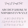 a set of handwritten font and numbers