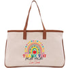 a canvas bag with a rainbow and thank you for all you do