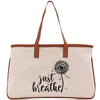 a canvas bag with a dandelion on it