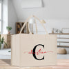a canvas bag with the letter c on it