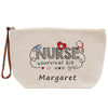 a white purse with a nurse design on it
