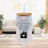 a personalized mason jar with a lid and a straw