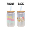 two plastic cups with straws on top of them