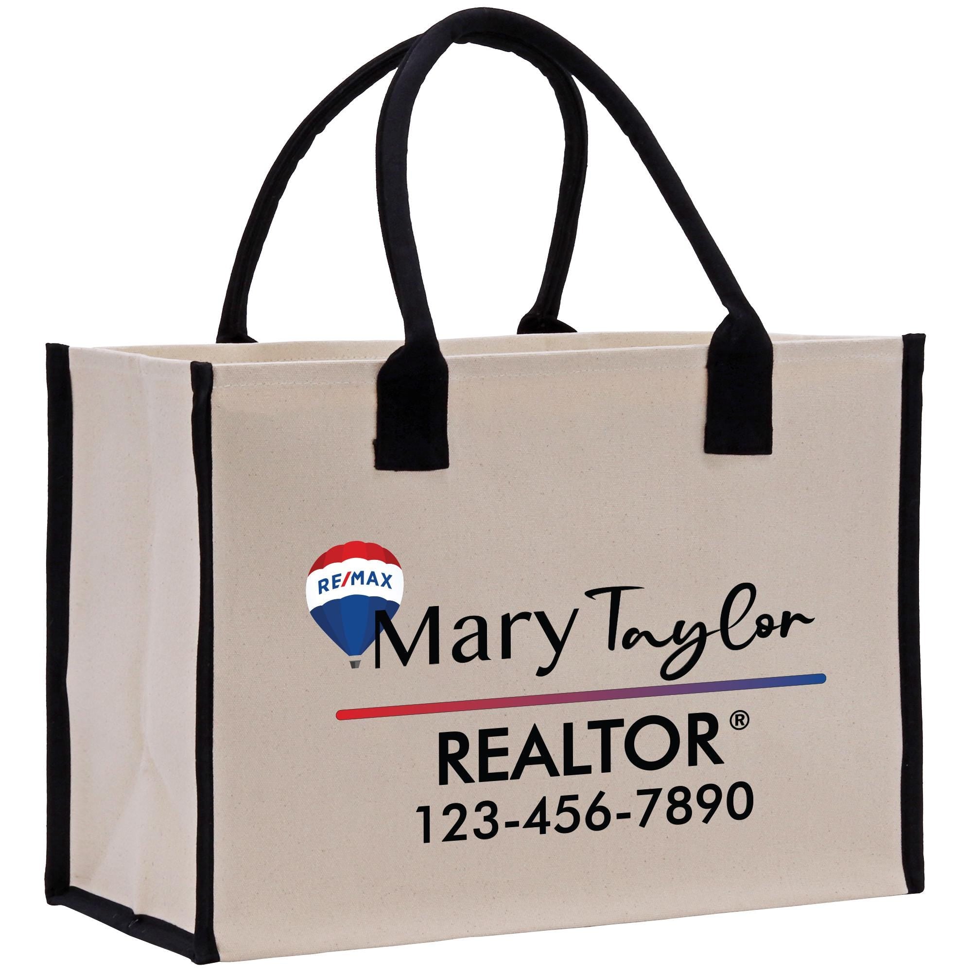 Realtor Tote Bag Personalized Business Tote Bag Custom Real Estate Agent Gift Bulk Business Logo Realtor Swag Real Estate Tote Bag (RET1057)