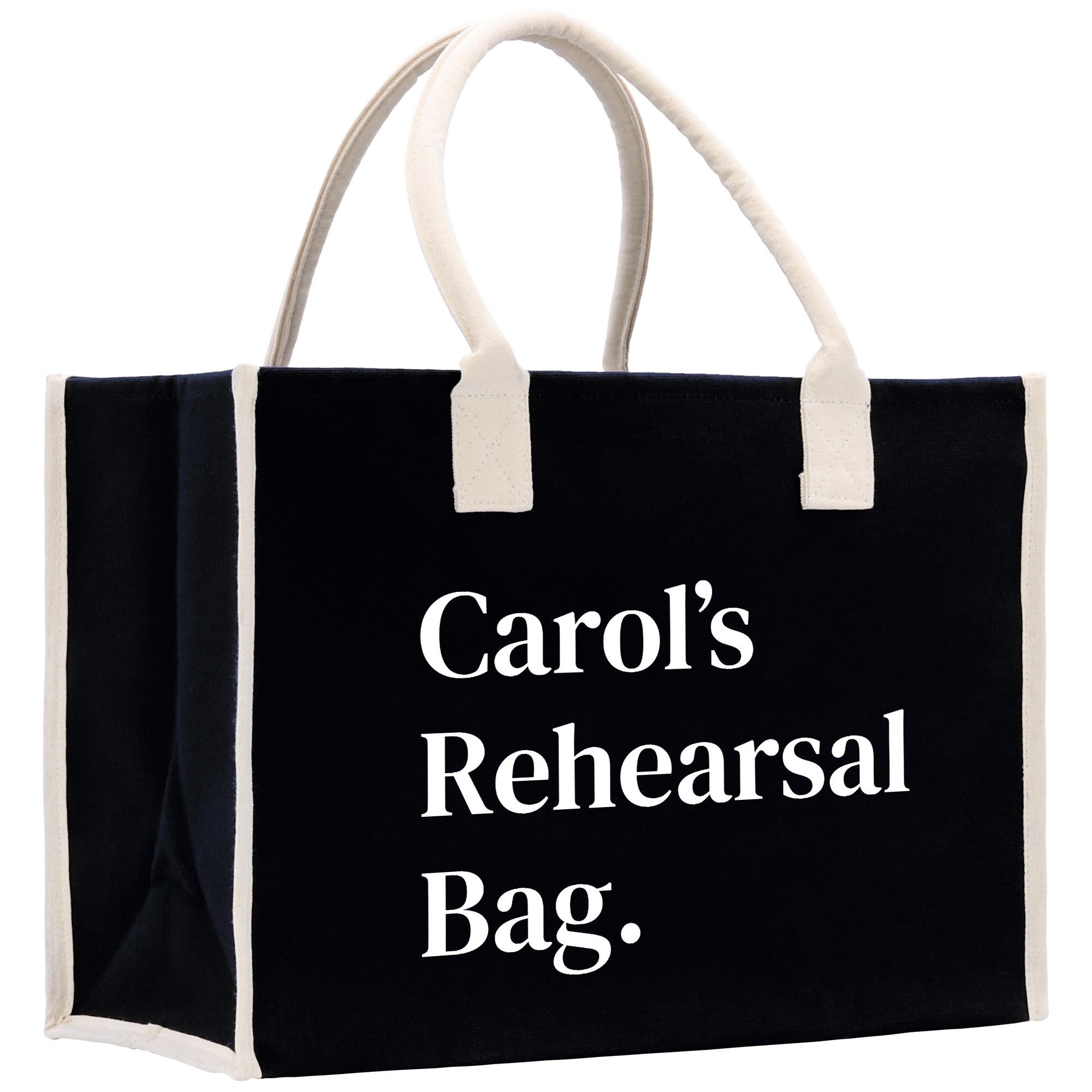 a black and white shopping bag with the words carol&#39;s rereasal bag