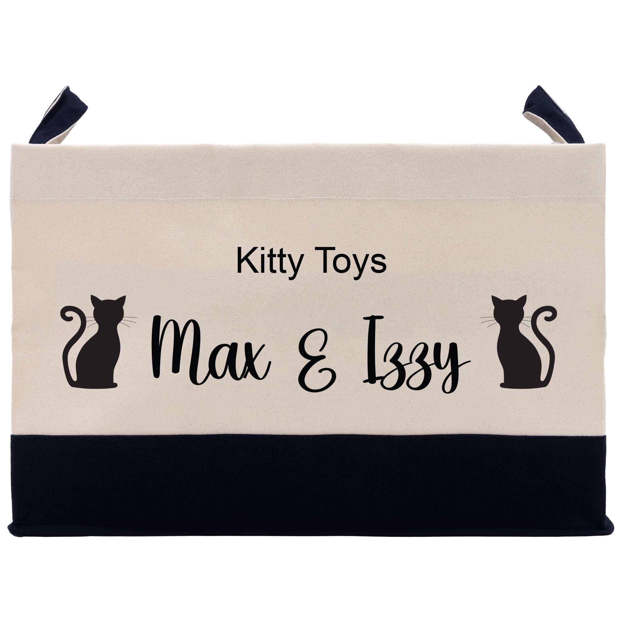 a canvas bag with a black cat on it