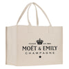 a white shopping bag with a crown on it