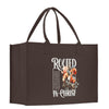 a brown bag with a picture of flowers on it