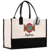 a black and white shopping bag with the word stephanie on it