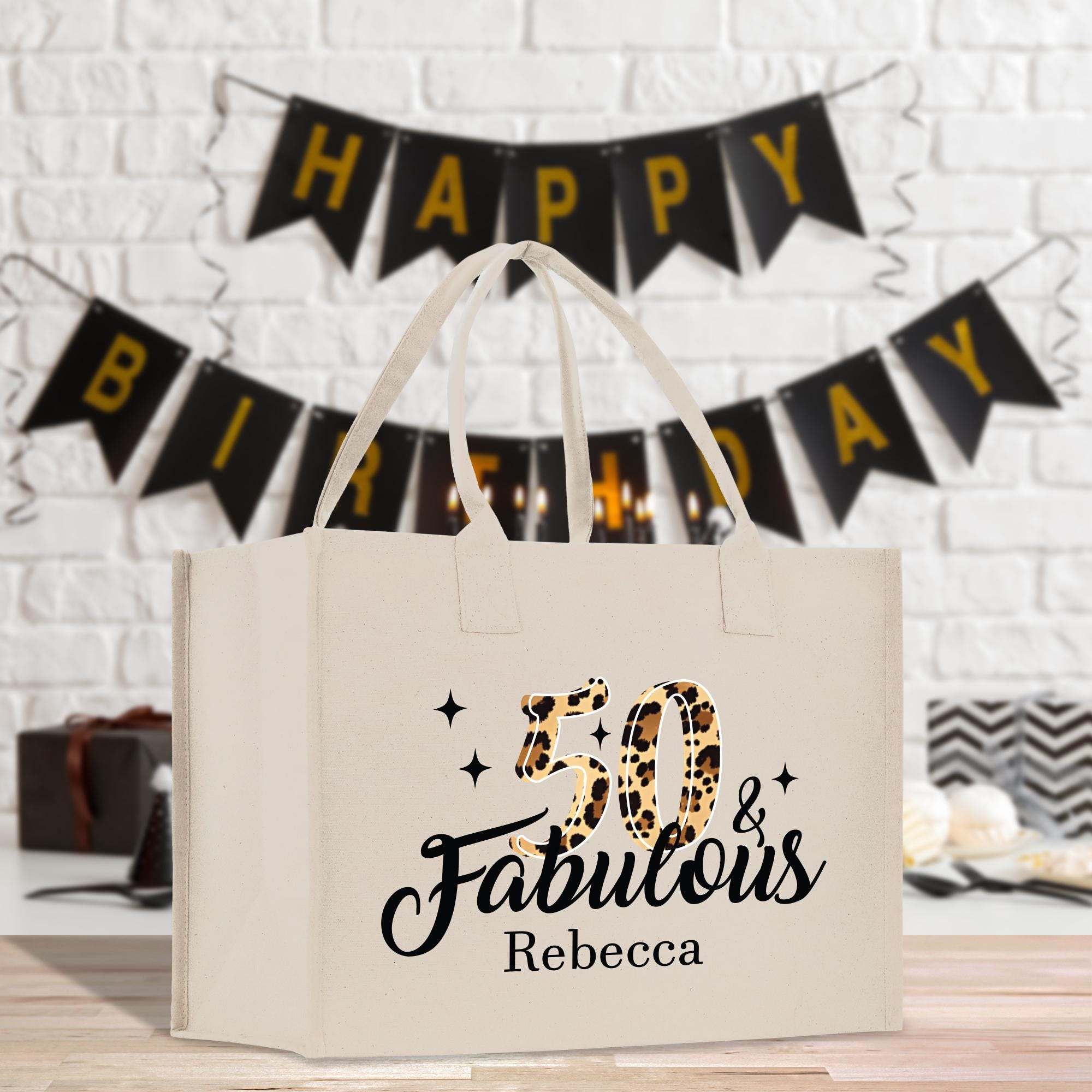 a white bag with the words happy birthday on it
