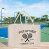 a bag that says your city here est tennis club