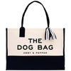 a black and white bag with a black and white striped handle