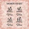 a pink background with black lettering and numbers