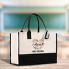 a black and white bag with a teacher on it