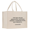 a white bag with a quote on it
