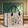 a bag with a picture of a building on it
