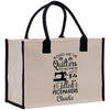 a white bag with black handles and a black handle