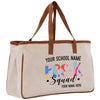 a canvas tote bag with your school name on it