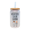 a glass with a straw in it that says, my fav people call me