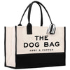 a black and white bag with the dog bag logo on it