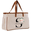 a personalized canvas tote bag with a floral design