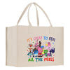 a white shopping bag with the words it's okay to feel all the feels