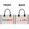 two shopping bags with different logos on them