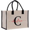a canvas bag with the letter c on it