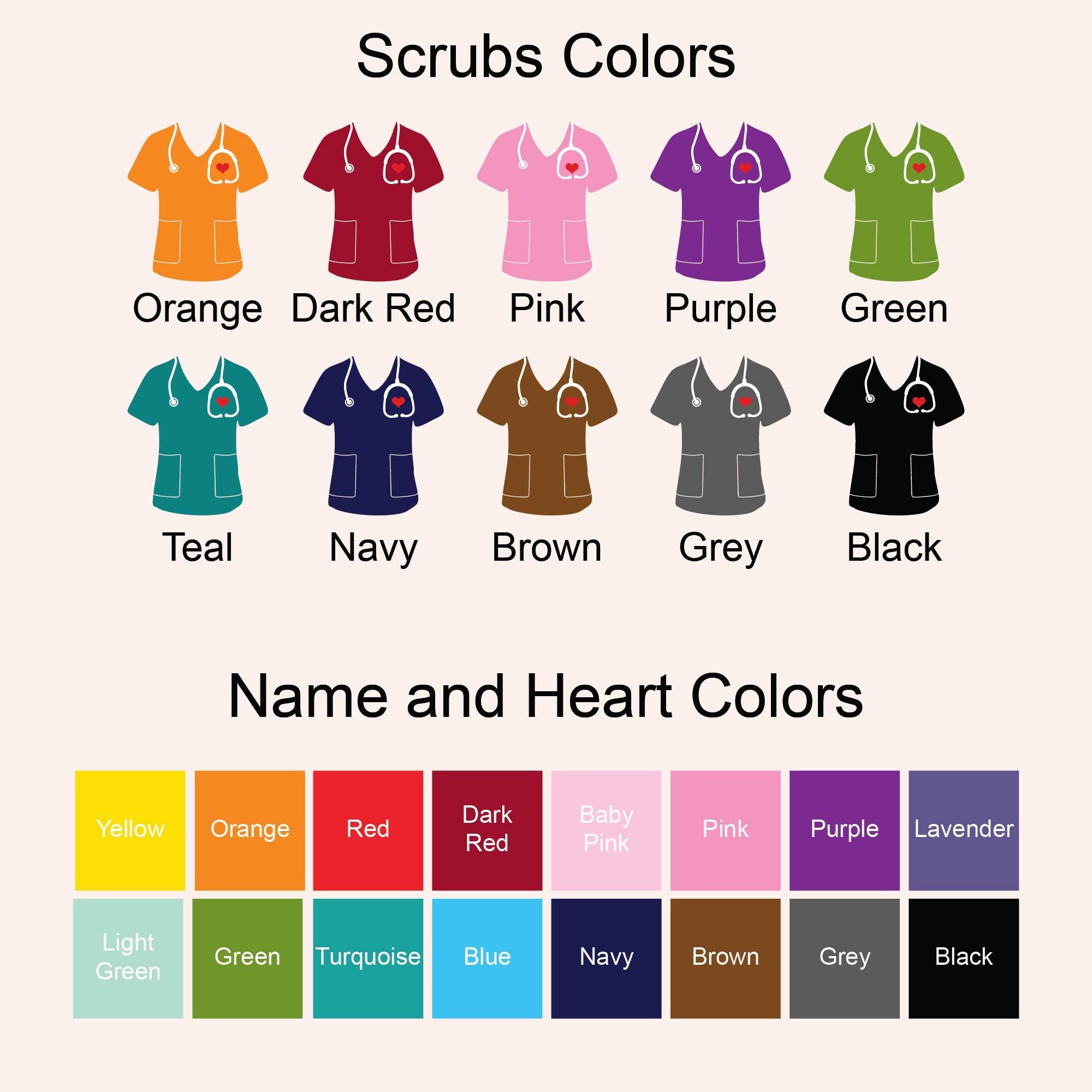 a group of different colored shirts with names on them