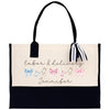 a black and white bag with a name on it