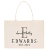 a white bag with the letter e on it