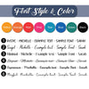 a font and color guide for font styles and colors