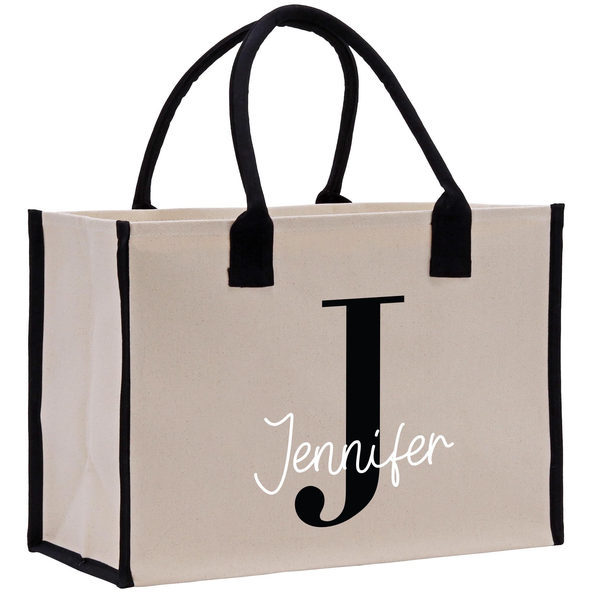 a tote bag with the letter j on it