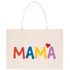 a white bag with the word mama painted on it
