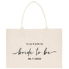 a white tote bag with the words victoria bridge to be printed on it