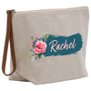 a canvas bag with a rose on it