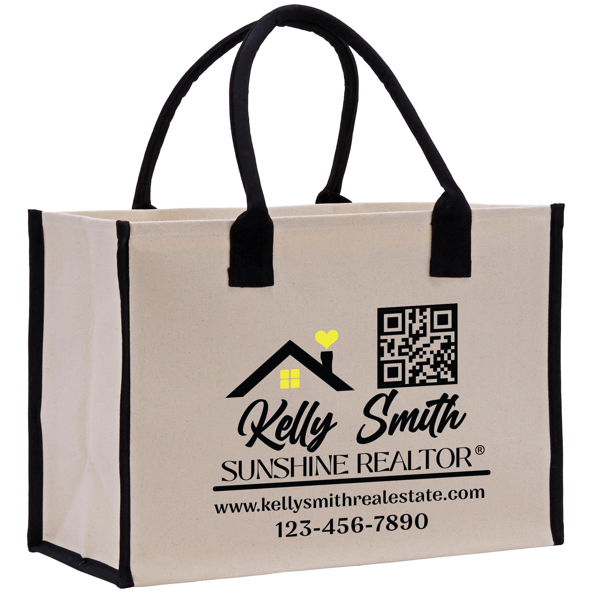 a bag with a qr code on it