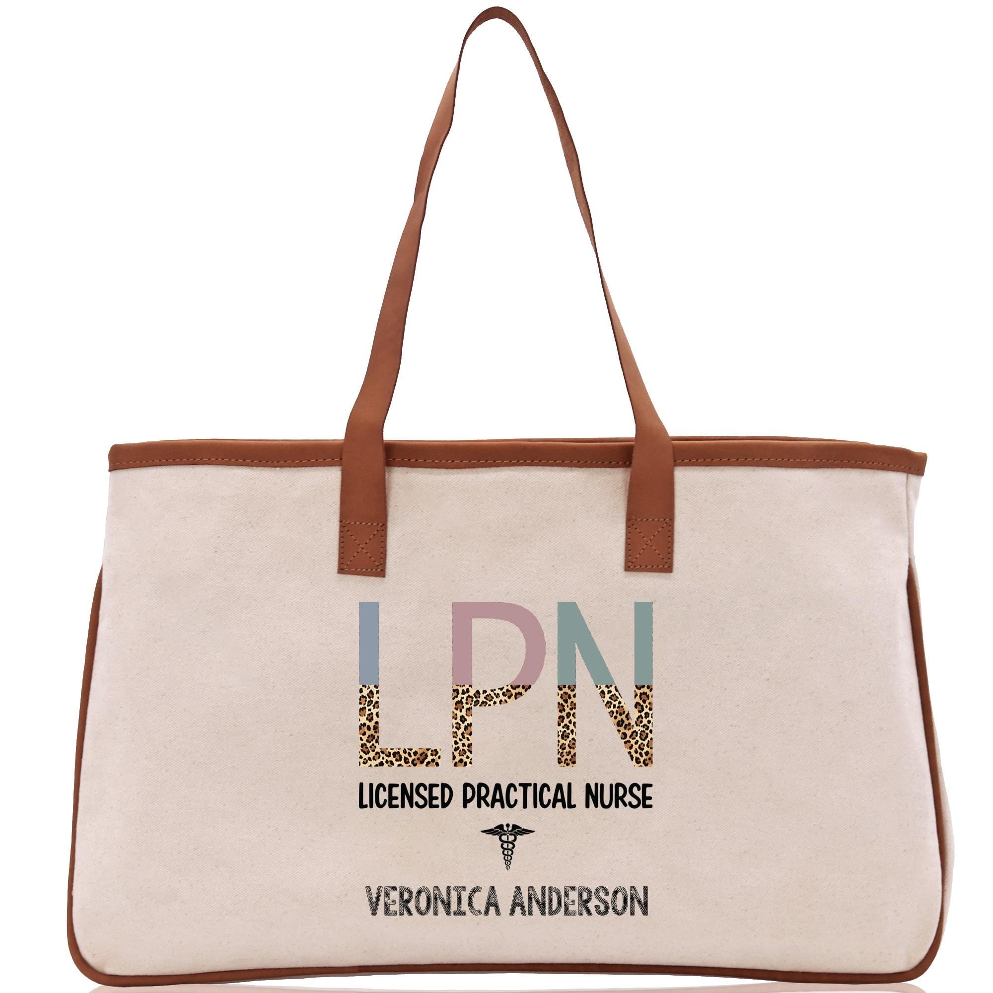 Personalized LPN Licensed Practical Nurse Cotton Canvas Tote Bag Custom Future Nurse Gift Nursing Student Graduation Gift Tote Bag (NT1017)
