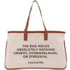 a canvas bag with a quote on it