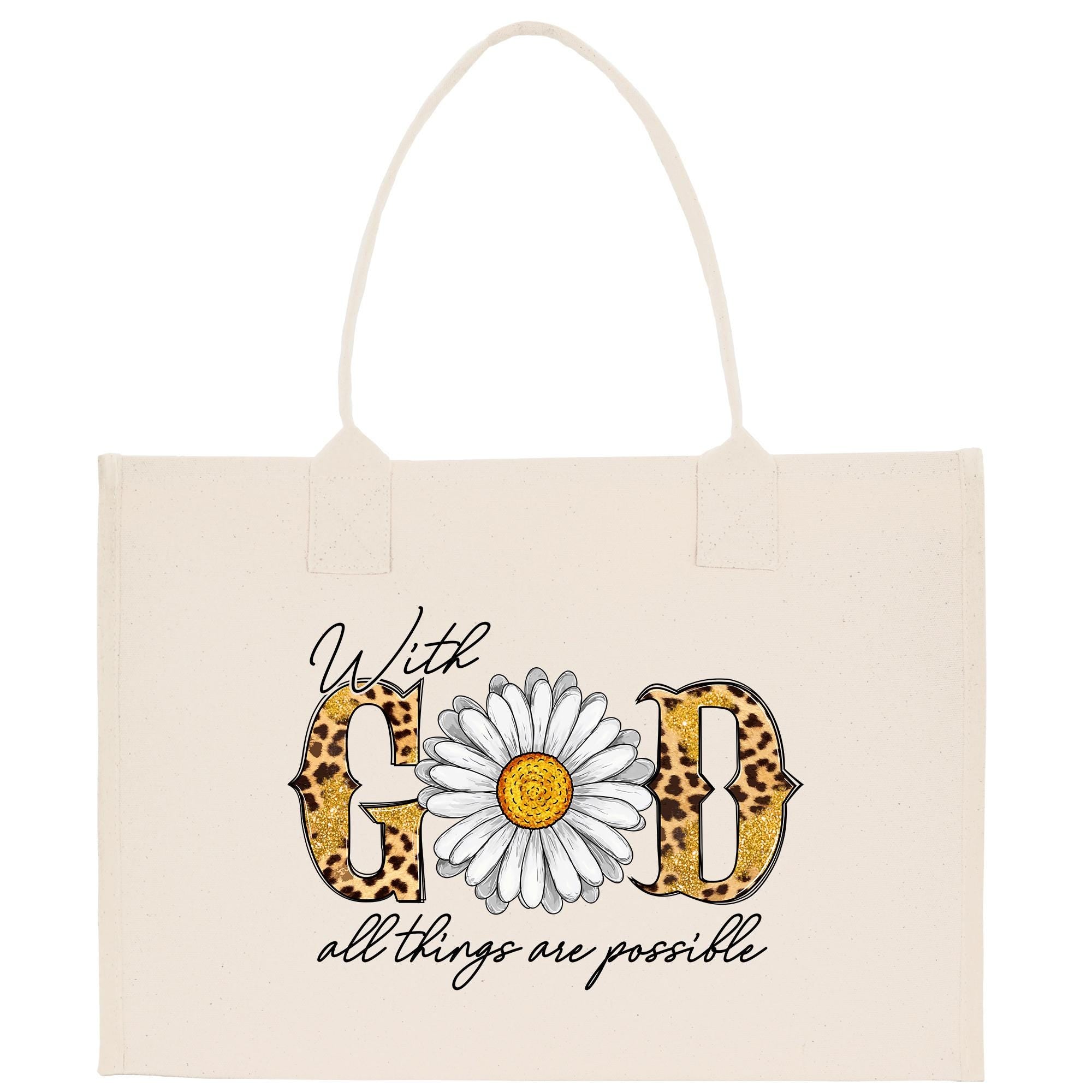 a white bag with a flower on it