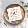 a card that says cheers to 50 years on it