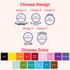 a selection of pet portrait designs, each with a different color, and a color choice box for the user to select their preferred color.
