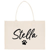 a white bag with a dog's paw on it