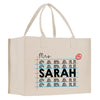 a white bag with the words mr and mrs on it
