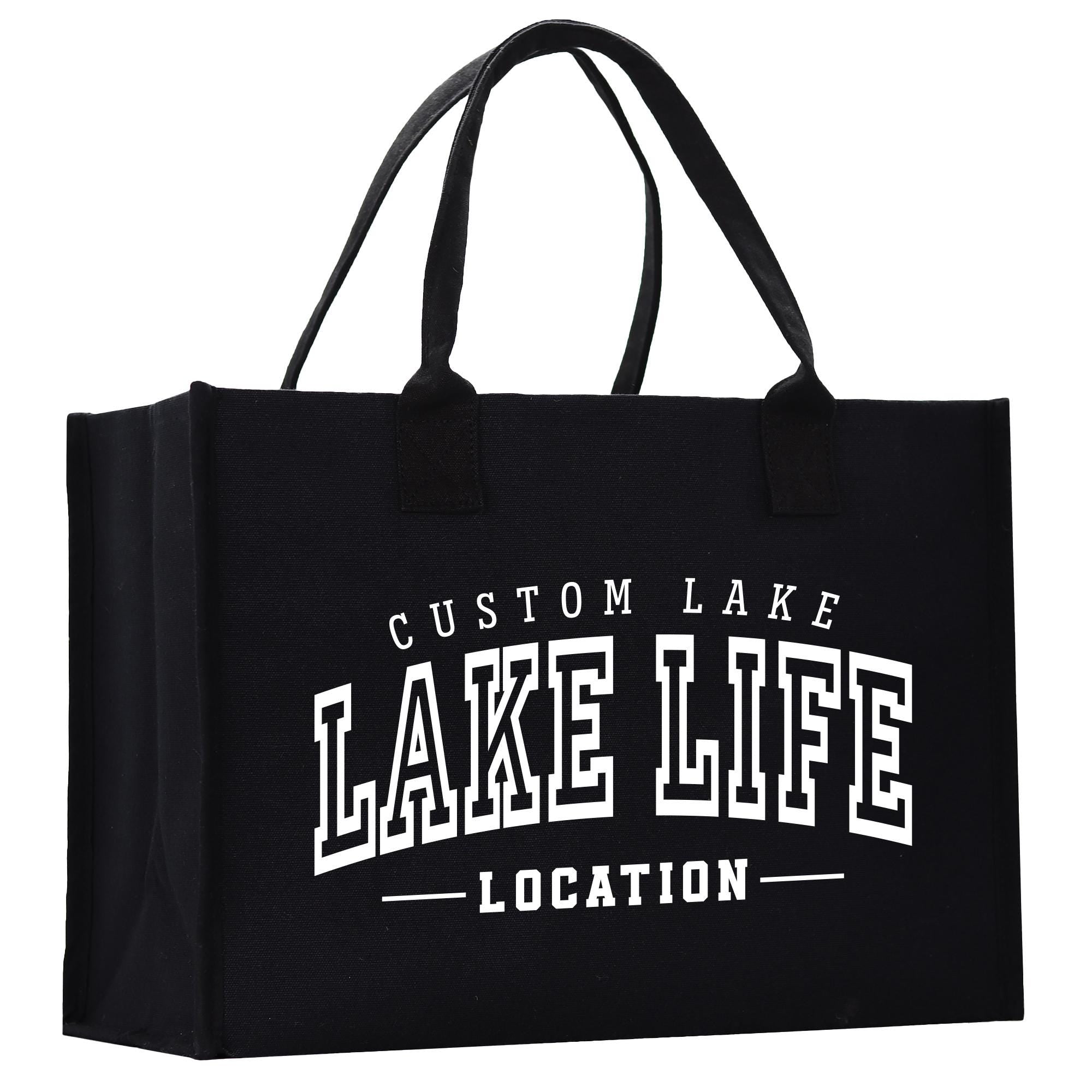 a black bag with a lake life logo on it