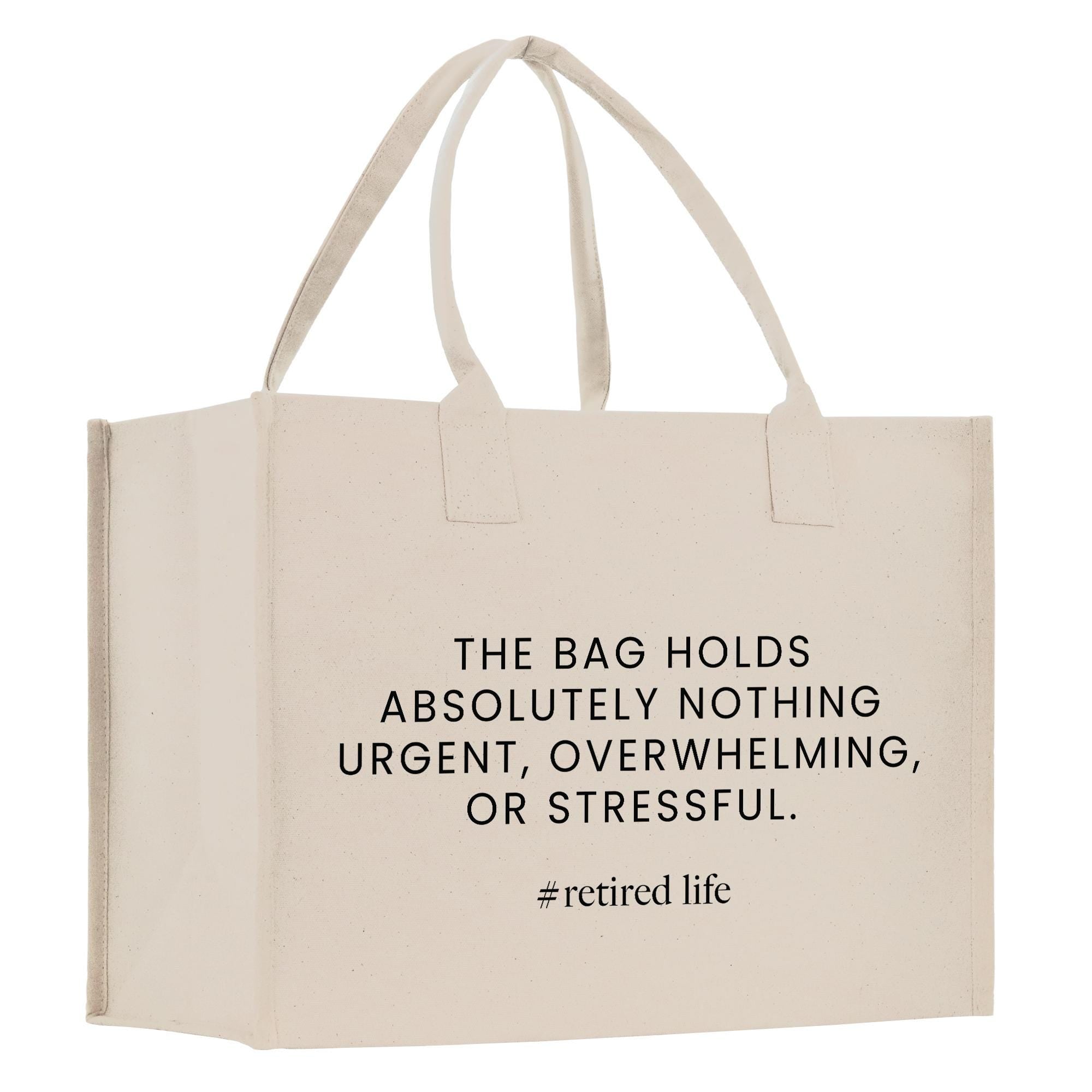 The bag holds absolutely nothing urgent, overwhelming, or stressful.