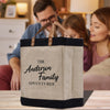 a man and a woman looking at a bag