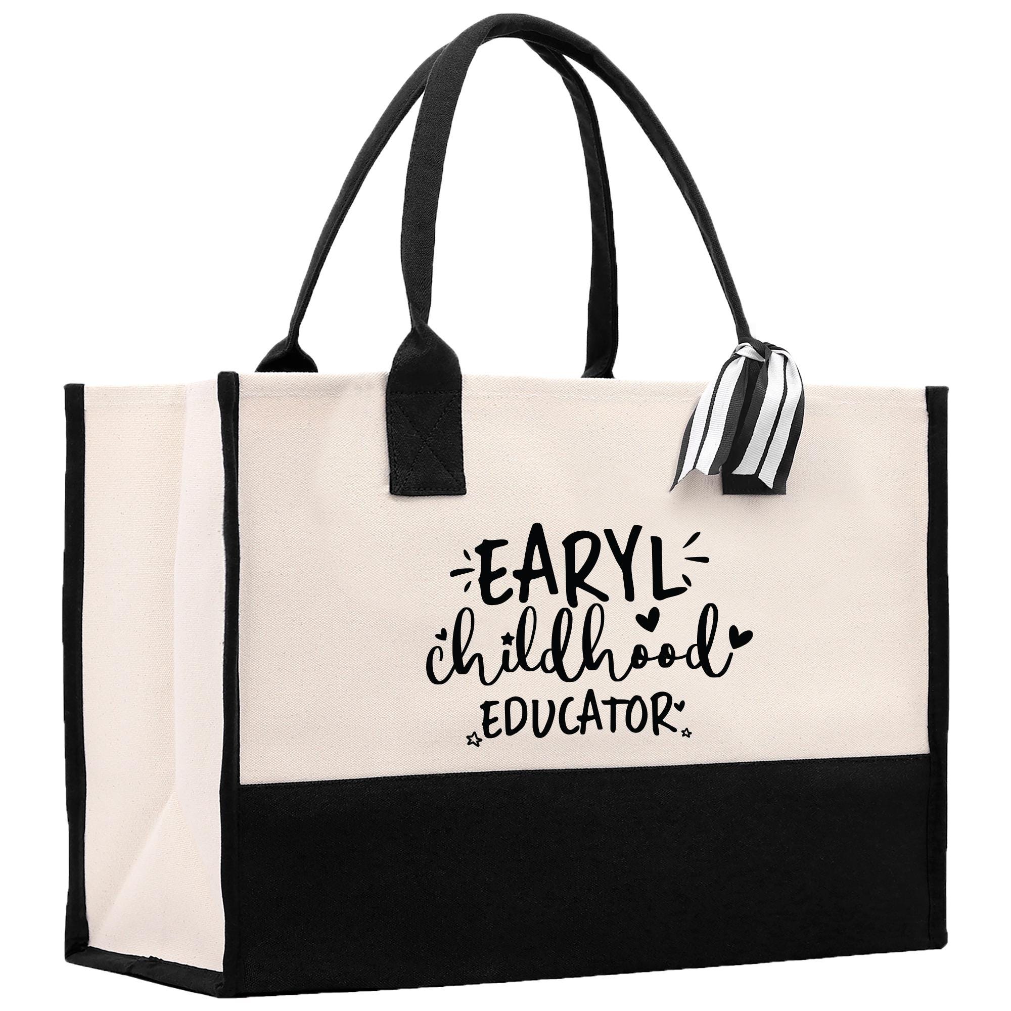 a black and white bag with a black handle