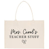 a white bag with the words mrs carol's teacher stuff on it