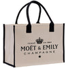 a tote bag with a crown on it